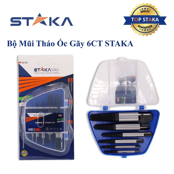 Bộ Mũi Tháo Ốc Gãy 6CT STAKA (12C/H, 120C/T) – Giải Pháp Xử Lý Ốc Gãy Nhanh Gọn, An Toàn