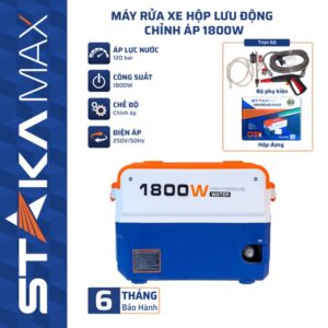 Máy Rửa Xe Hộp Lưu Động Chỉnh Áp 1800W STAKA