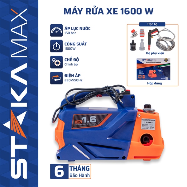 Máy Rửa Xe Chỉnh Áp 1600W STAKA