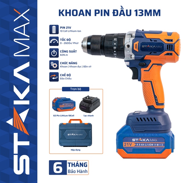 Máy Khoan Pin Từ Đầu 13mm