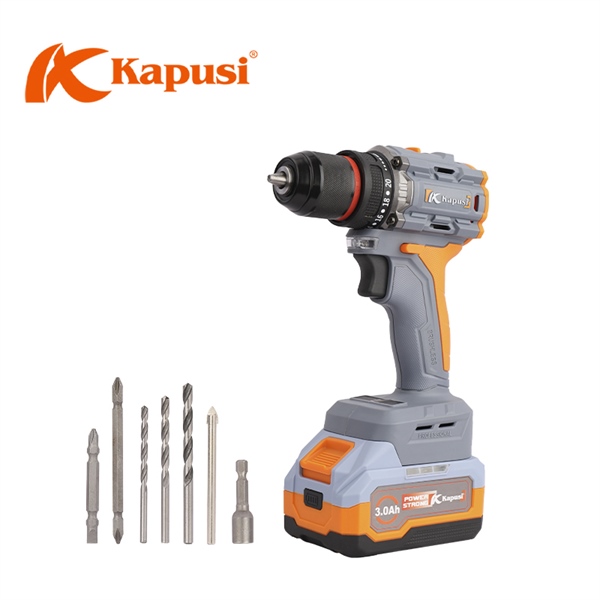 Máy khoan pin từ 21V không búa 7 chi tiết KAPUSI - K-6878