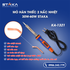 Mỏ hàn thiếc 2 nấc nhiệt 30W-60W STAKA MAX (10C/H, 80C/T) NEW- KA-1321 - Ảnh 2