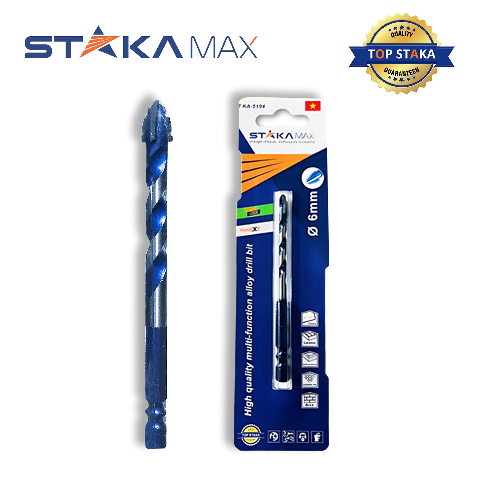 Mũi Khoan Đa Năng Răng Cưa 4 Cạnh 10mm STAKA (40C/H,400C/T)-N1- KA-5196