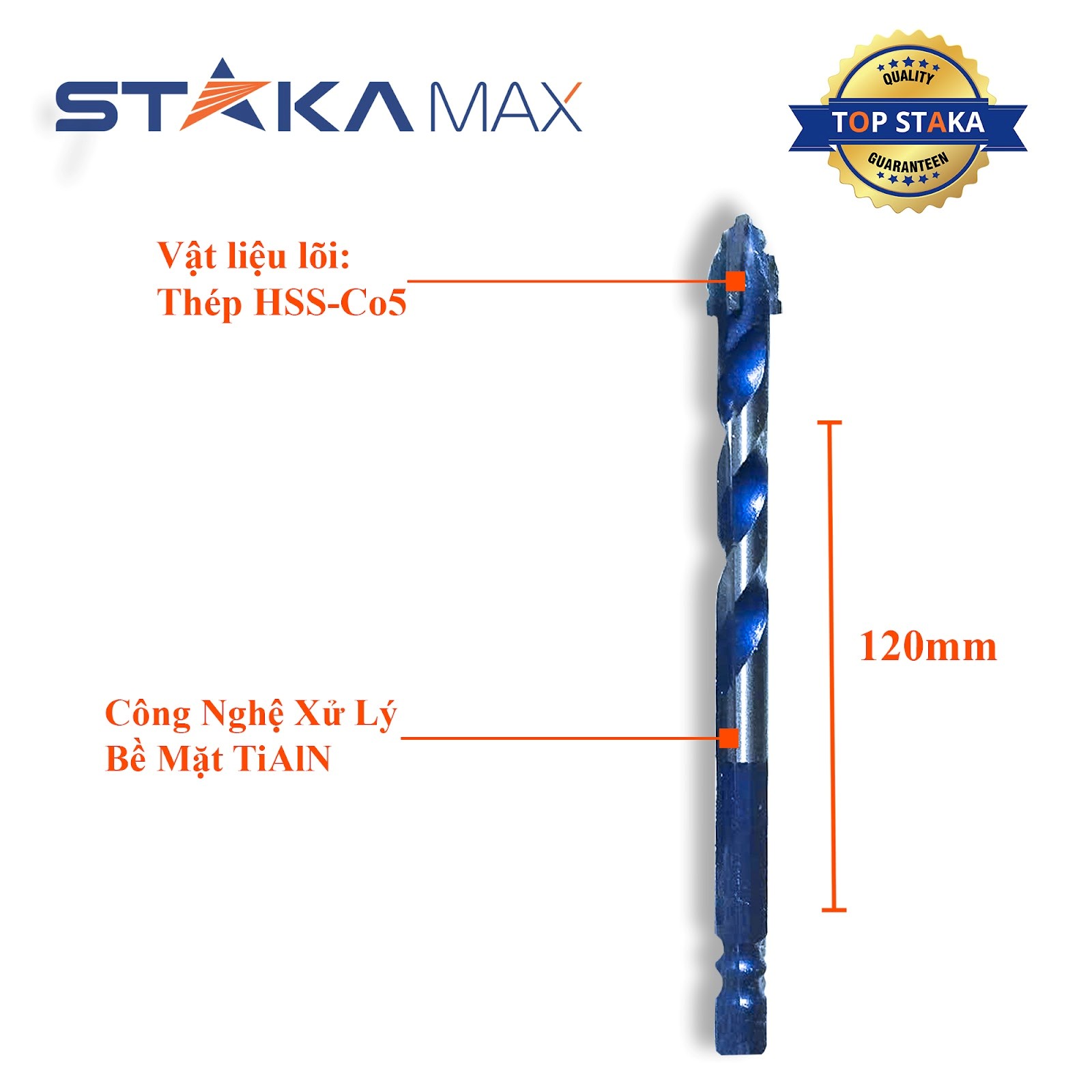 Mũi Khoan Đa Năng Răng Cưa 4 Cạnh 10mm STAKA MAX (40C/H,400C/T)- KA-5196 - Ảnh 5