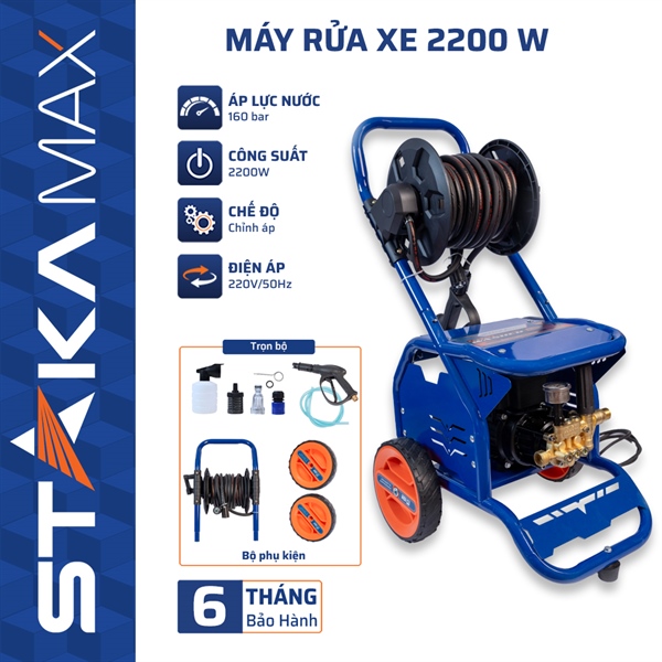 Máy Rửa Xe Mô Tơ 2200W STAKA