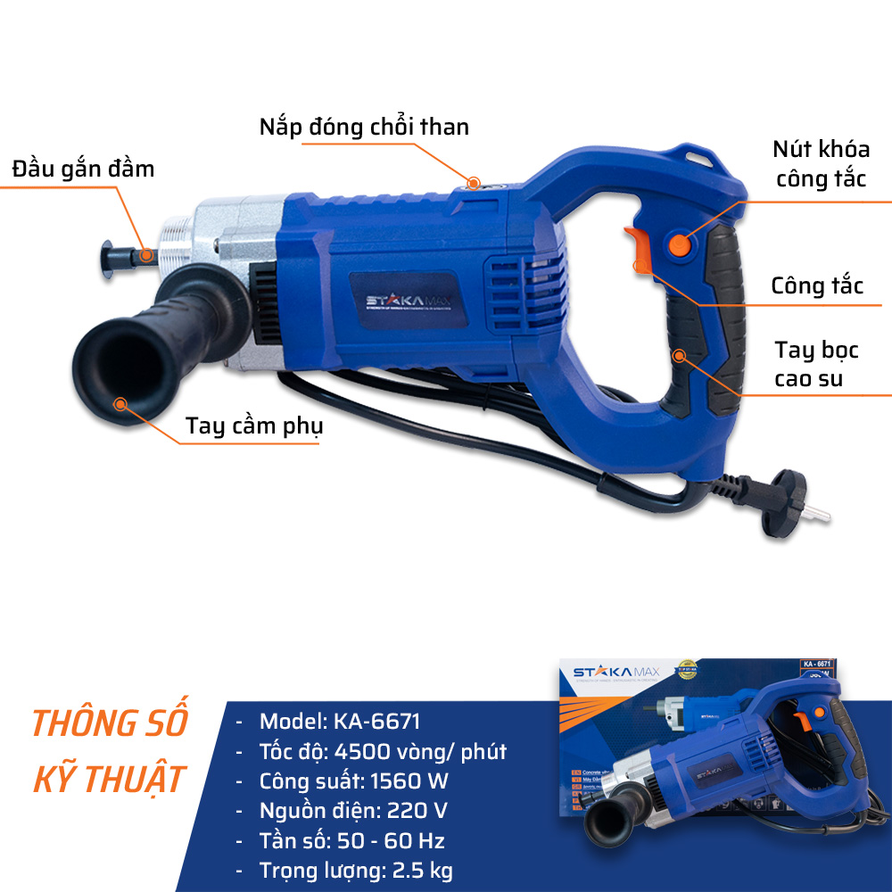 Máy đầm roi điện STAKA MAX (1C/H,10C/T)- KA-6671 - Hiệu Suất Đầm Nén Vượt Trội - Ảnh 4