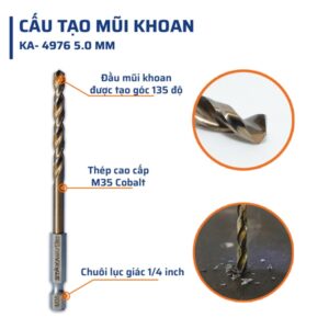 Alternative view of Mũi Khoan Inox Chân Lục Giác 5mm STAKA MAX (10C/V;100C/H;1600C/T)- KA-4976