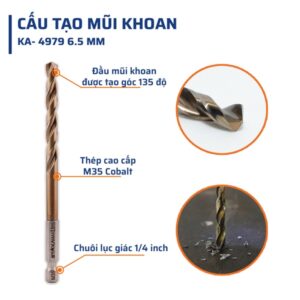 Alternative view of Mũi Khoan Inox Chân Lục Giác 6.5mm STAKA MAX (10C/V;100C/H;800C/T)- KA-4979