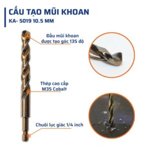 Alternative view of Mũi Khoan Inox Chân Lục Giác 10.5mm STAKA MAX (5C/V; 50C/H;500C/T)- KA-5019