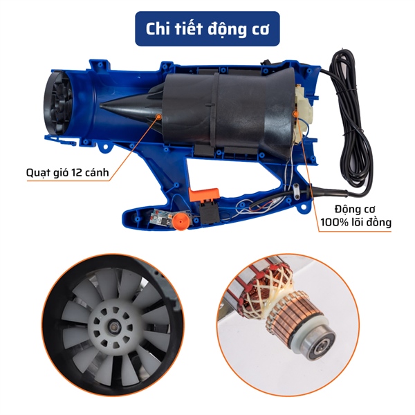 Máy Thổi Lá Điện STAKA (1C/H,4C/T)-M1 - 3800W Lõi Đồng Chính Hãng Giá Tốt - Ảnh 3