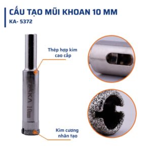Mũi Khoan Kính 10 mm STAKA MAX (350C/H,2800C/T)- KA-5372 - Ảnh 3