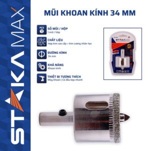 Mũi Khoan Kính 34 mm STAKA MAX (12C/H,96C/T)- KA-5381