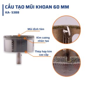 Mũi Khoan Kính 60 mm STAKA MAX (8C/H,64C/T)- KA-5388 - Ảnh 3