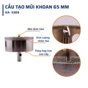 Mũi Khoan Kính 65 mm STAKA MAX (6C/H,48C/T)- KA-5389 - Ảnh 3