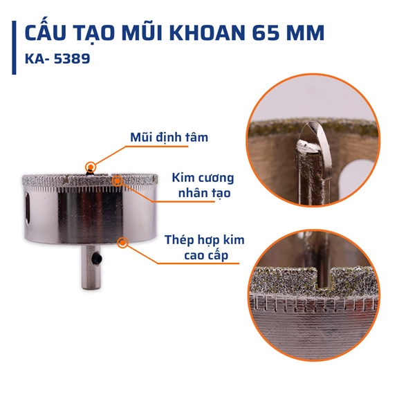 Mũi Khoan Kính 65 mm STAKA MAX (6C/H,48C/T)- KA-5389 - Ảnh 3