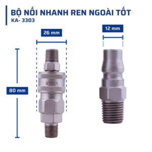 Bộ Nối Nhanh Ren Ngoài Tốt STAKA MAX (200C/T) - KA-3303 - Ảnh 2