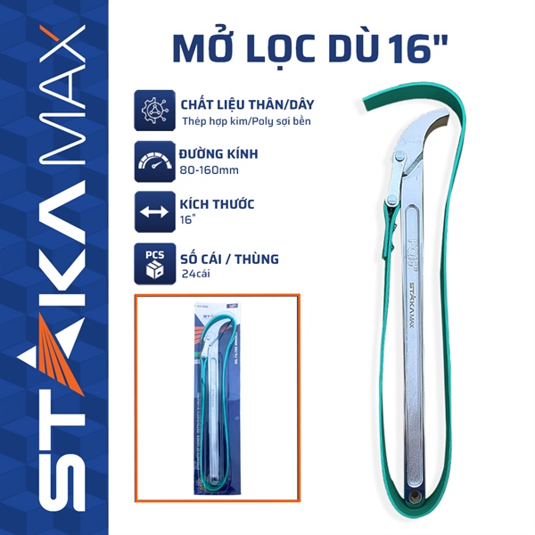 Mở lọc dù 16" STAKA MAX (24C/T)
