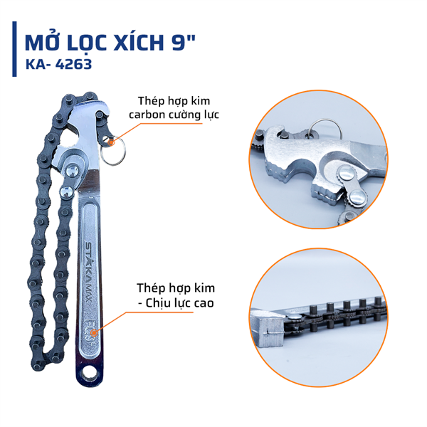 Mở lọc xích 9" STAKA MAX New (50C/T) - Ảnh 3