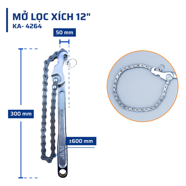 Mở lọc xích 12" STAKA MAX New (50C/T) - Ảnh 3