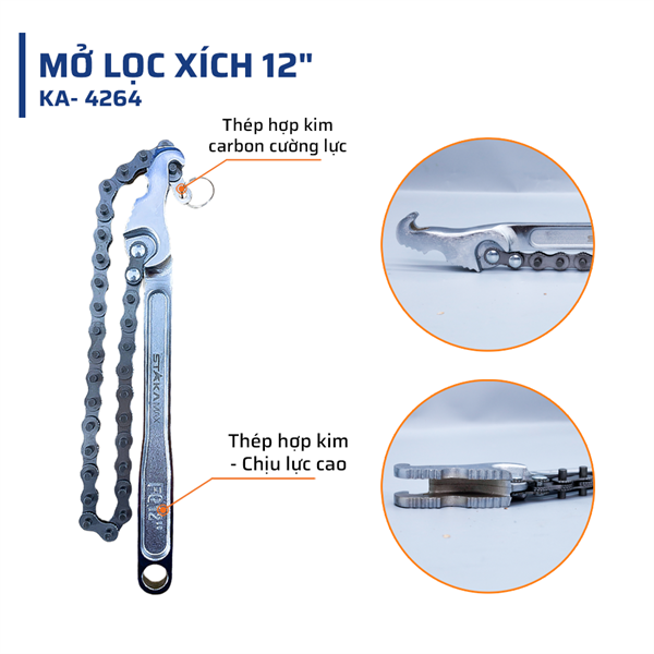 Mở lọc xích 12" STAKA MAX New (50C/T) - Ảnh 4